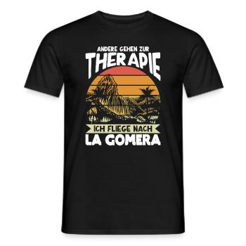 La Gomera Therapie Urlaub Kanaren Auswandern - Männer T-Shirt - Schwarz - Vorne - AI Model Male 178 light (178cm)