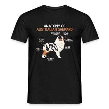 Anatomie Australian Shepard Hunderasse Geschenk - Männer T-Shirt - Schwarz - Vorne - AI Model Male 178 light (178cm)