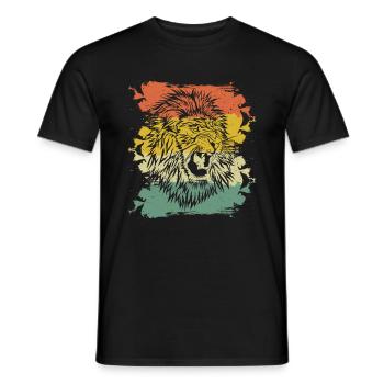 Africa lion vintage - Men's T-Shirt - black - Front - AI Model Male 178 light (178cm)