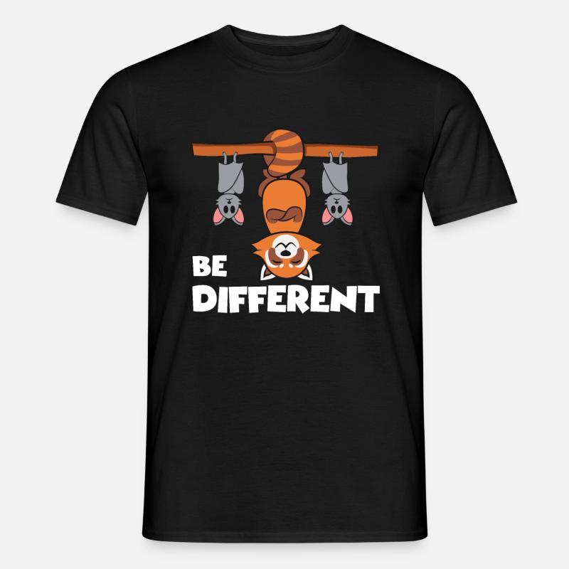 Kawaii Red Panda Be Different - Männer T-Shirt - Schwarz
