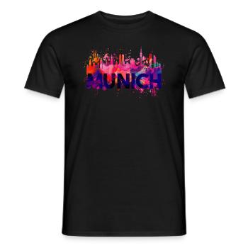 Munich Skyline Baynern - Men's T-Shirt - black - Front - AI Model Male 178 light (178cm)