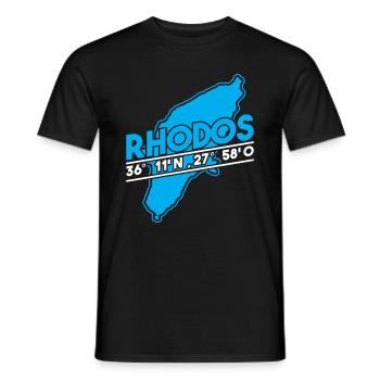 Rhodes cadeau Grèce - T-shirt homme - noir - Devant - AI Model Male 178 light (178cm)
