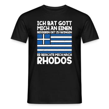 Rhodos Geschenkidee Griechenland - Männer T-Shirt - Schwarz - Vorne - AI Model Male 178 light (178cm)