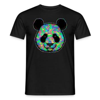 Colorful Rainbow Panda Bear Camouflage - Men's T-Shirt - black - Front - AI Model Male 178 light (178cm)