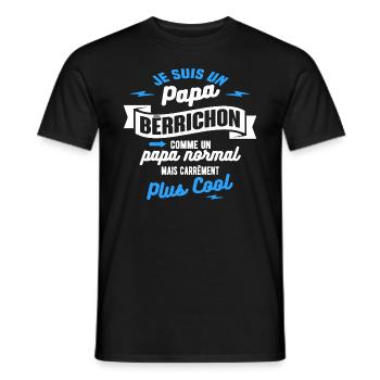 papa bérrichon mais plus cool - T-shirt homme - noir - Devant - AI Model Male 178 light (178cm)