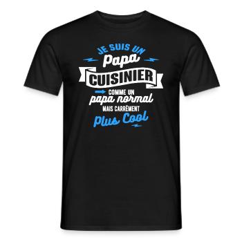 papa cuisinier mais plus cool - T-shirt homme - noir - Devant - AI Model Male 178 light (178cm)
