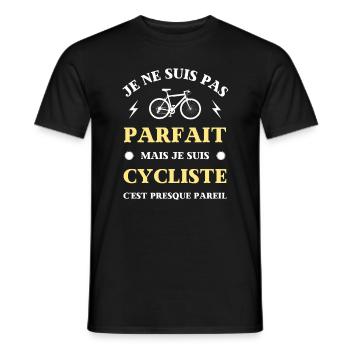 pas parfait cycliste humour velo homme drole papy - T-shirt homme - noir - Devant - AI Model Male 178 light (178cm)