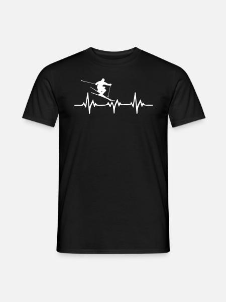 Battement de cœur de skieur - T-shirt homme - noir