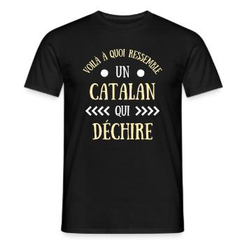 catalan qui déchire humour catalogne homme cadeau - T-shirt homme - noir - Devant - AI Model Male 178 light (178cm)