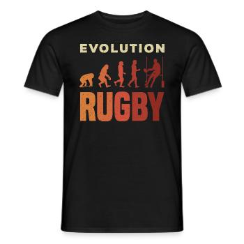Rugby Ball Sport Player Retro Evolution Rugby Team - T-shirt homme - noir - Devant - AI Model Male 178 light (178cm)