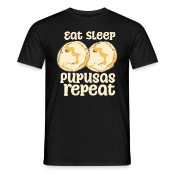 Eat Sleep Pupusas Repeat - Männer T-Shirt - Schwarz - Vorne - AI Model Male 178 light (178cm)