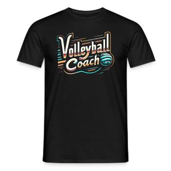 Volleyball Coach - Men's T-Shirt - black - Front - AI Model Male 178 light (178cm)