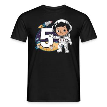 5th Birthday Astronaut Space Adventure for Boys - Männer T-Shirt - Schwarz - Vorne - AI Model Male 178 light (178cm)