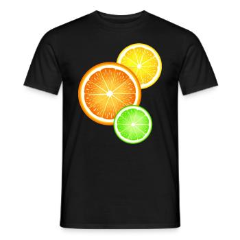 Zitrusfrüchte Orange Zitrone Limette - Männer T-Shirt - Schwarz - Vorne - AI Model Male 178 light (178cm)