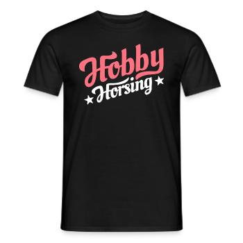 Hobby Horsing - Hobby Cheval - Equitation - Cadeau - T-shirt homme - noir - Devant - AI Model Male 178 light (178cm)
