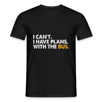 Ich kann nicht, ich habe Pläne mit dem Bus Schulbus - Männer T-Shirt - Schwarz - Vorne - AI Model Male 178 light (178cm)