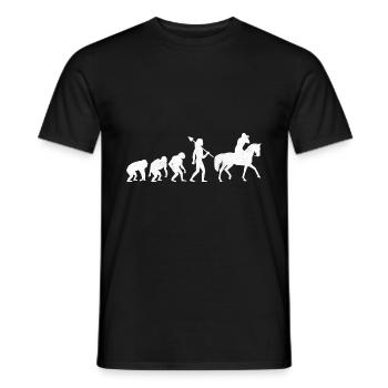 Pferdefotografie Reiten Evolution Foto - Männer T-Shirt - Schwarz - Vorne - AI Model Male 178 light (178cm)