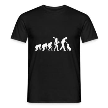 Retro Evolution Labrador Retriever Lab Hunde Apportieren - Männer T-Shirt - Schwarz - Vorne - AI Model Male 178 light (178cm)