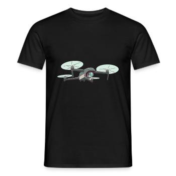 Retro Graphic Drone Flying Quadcopter Pilot RC Dro - Men's T-Shirt - black - Front - AI Model Male 178 light (178cm)