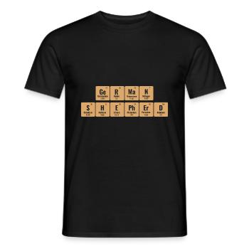 Periodisches System des Deutschen Schäferhundes GSD Hundeliebhaber - Männer T-Shirt - Schwarz - Vorne - AI Model Male 178 light (178cm)