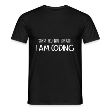Sorry Bro Not Tonight I'm Coding Programmer Develo - Männer T-Shirt - Schwarz - Vorne - AI Model Male 178 light (178cm)