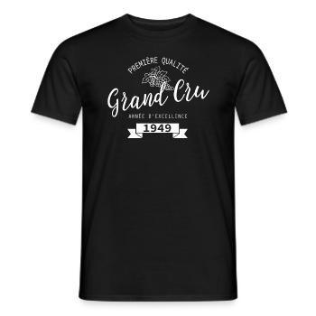 Anniversaire né en 1949 - T-shirt homme - noir - Devant - AI Model Male 178 light (178cm)