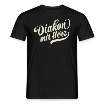 Diakon mit Herz - Motivation und Erfolg - Männer T-Shirt - Schwarz - Vorne - AI Model Male 178 light (178cm)