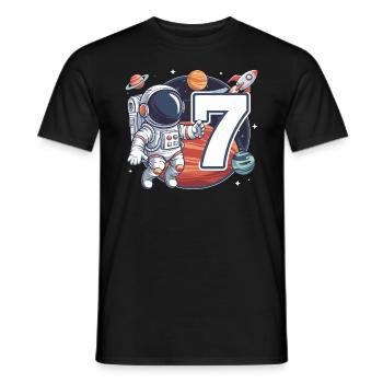 7th Birthday Astronaut Space Adventure for Boys - Männer T-Shirt - Schwarz - Vorne - AI Model Male 178 light (178cm)