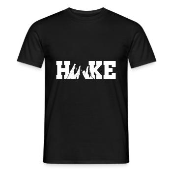 Retro Graphic Hiking Hiker Mountaineering Trekking - Männer T-Shirt - Schwarz - Vorne - AI Model Male 178 light (178cm)