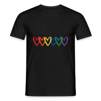 Pride Heart Lgbtq Bisexual Rainbow Love Transgende - Männer T-Shirt - Schwarz - Vorne - AI Model Male 178 light (178cm)