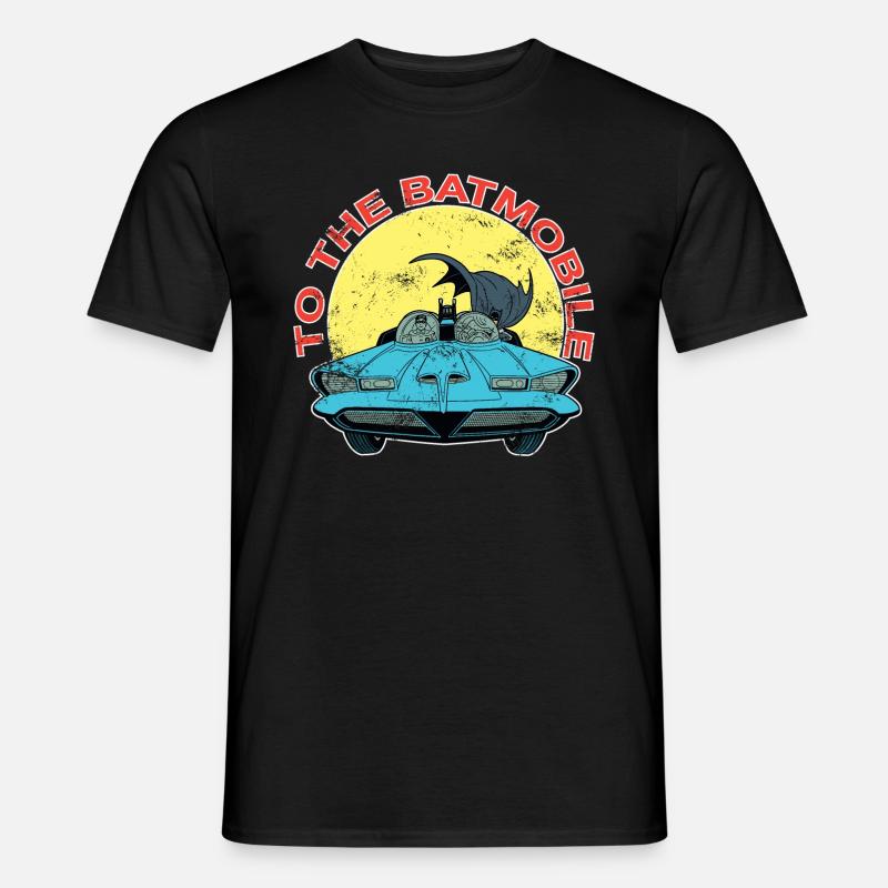 DC Comics Batman Robin Batmobil Vintage - Männer T-Shirt - Schwarz
