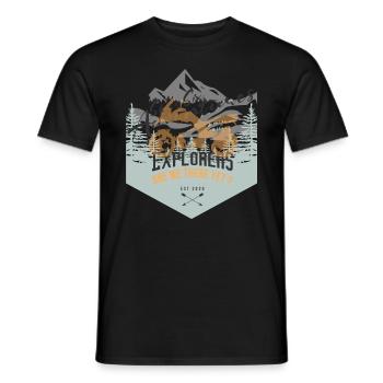66 Adventures - Explorers Are We There Yet - Men's T-Shirt - black - Front - AI Model Male 178 light (178cm)