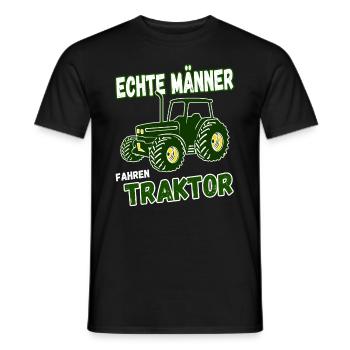 Echte Männer fahren Traktor - Männer T-Shirt - Schwarz - Vorne - AI Model Male 178 light (178cm)