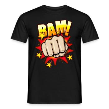 Cartoon fist - T-shirt homme - noir - Devant - AI Model Male 178 light (178cm)