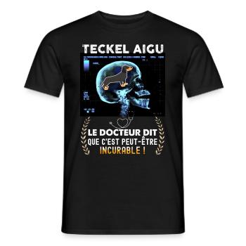 Teckel Aigu radiographie Citaiton Drôle Chien - T-shirt homme - noir - Devant - AI Model Male 178 light (178cm)