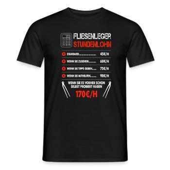 Fliesenleger Arbeit Kollege Fliesen Leger Geschenk - Männer T-Shirt - Schwarz - Vorne - AI Model Male 178 light (178cm)