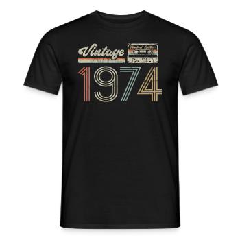 Limited Edition Vintage 1974 Geburtstag Geschenk - Männer T-Shirt - Schwarz - Vorne - AI Model Male 178 light (178cm)