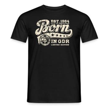 Born in GDR 1984 - Geburtstag - Ossi Geschenk - Männer T-Shirt - Schwarz - Vorne - AI Model Male 178 light (178cm)