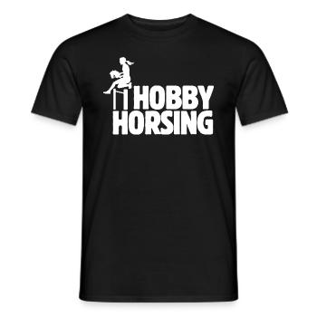Hobby Horsing - Hobby Cheval - Equitation - Cadeau - T-shirt homme - noir - Devant - AI Model Male 178 light (178cm)
