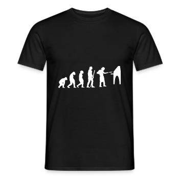Human Evolution Pizza Delivery Guy Eating Pizza It - Männer T-Shirt - Schwarz - Vorne - AI Model Male 178 light (178cm)
