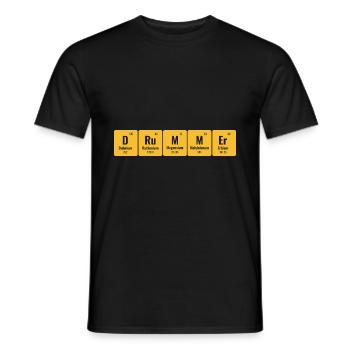 Periodical Table Of Elements Drummer Drum Drumming - Men's T-Shirt - black - Front - AI Model Male 178 light (178cm)