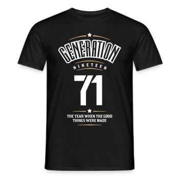 Generation 71 - T-shirt homme - noir - Devant - AI Model Male 178 light (178cm)