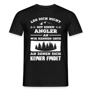 Angler - Männer T-Shirt - Schwarz - Vorne - AI Model Male 178 light (178cm)