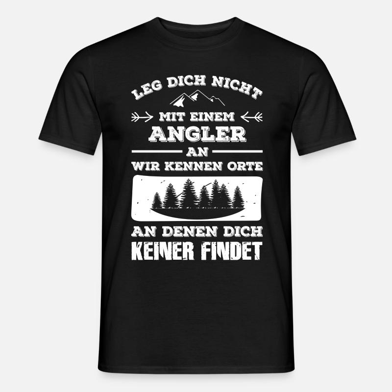Angler - Männer T-Shirt - Schwarz