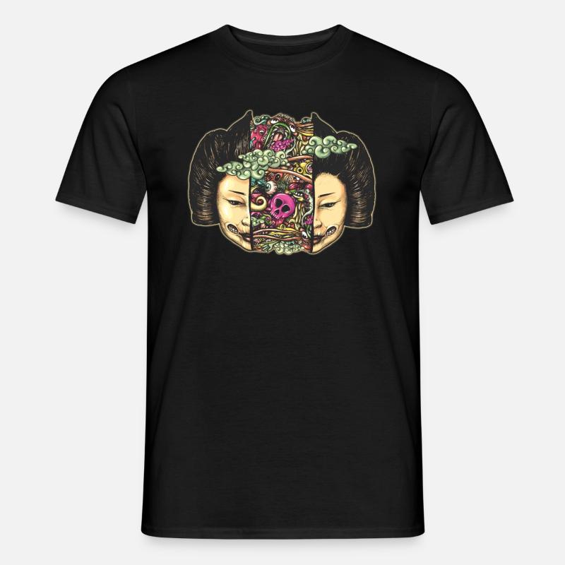 screalsplitdoodleflattranspglow - Männer T-Shirt - Schwarz