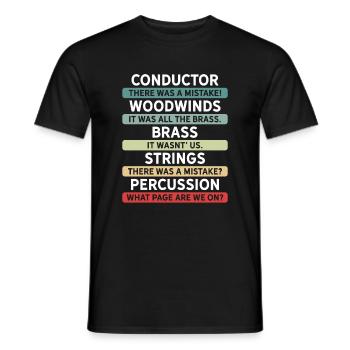 Funny conductor and orchestra - Men's T-Shirt - black - Front - AI Model Male 178 light (178cm)
