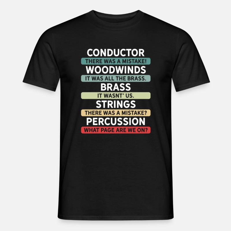 Lustiges Dirigenten und Orchester - Männer T-Shirt - Schwarz