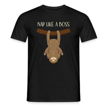 Faites une sieste comme un pyjama paresseux drôle de Boss - T-shirt homme - noir - Devant - AI Model Male 178 light (178cm)