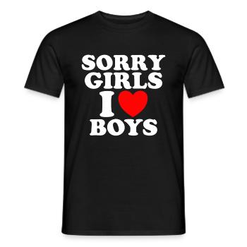 Désolé les filles j’aime les garçons - T-shirt homme - noir - Devant - AI Model Male 178 light (178cm)