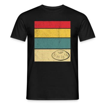 Handpan Music Love Retro Handpan - Männer T-Shirt - Schwarz - Vorne - AI Model Male 178 light (178cm)